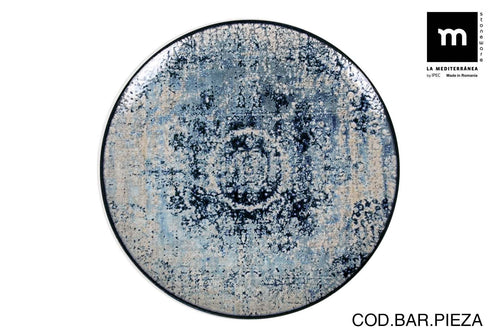 Inde Soler Hispania Farfurie pentru cina, din ceramica, Electra Albastru, Ø26xH2 cm