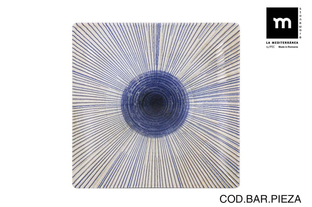 Inde Soler Hispania Farfurie pentru cina, din ceramica, Irys Albastru, L24xl24xH2 cm