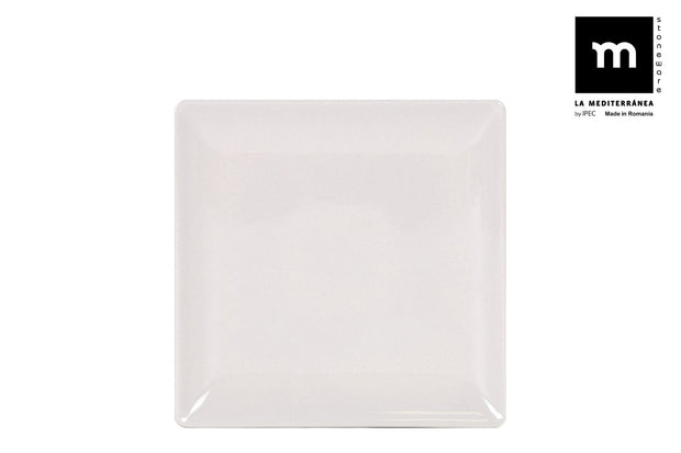 Inde Soler Hispania Farfurie pentru cina, din ceramica, Ivory Alb, L24xl24xH2 cm