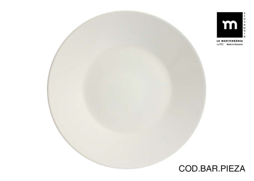 Inde Soler Hispania Farfurie pentru cina, din ceramica, Ivory Alb, Ø28xH2,8 cm