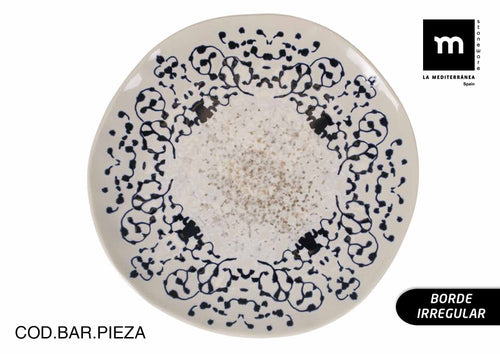 Inde Soler Hispania Farfurie pentru cina, din ceramica, Jerica Multicolor, Ø26xH2,5 cm