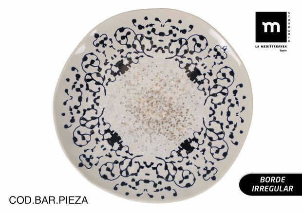 Inde Soler Hispania Farfurie pentru cina, din ceramica, Jerica Multicolor, Ø26xH2,5 cm