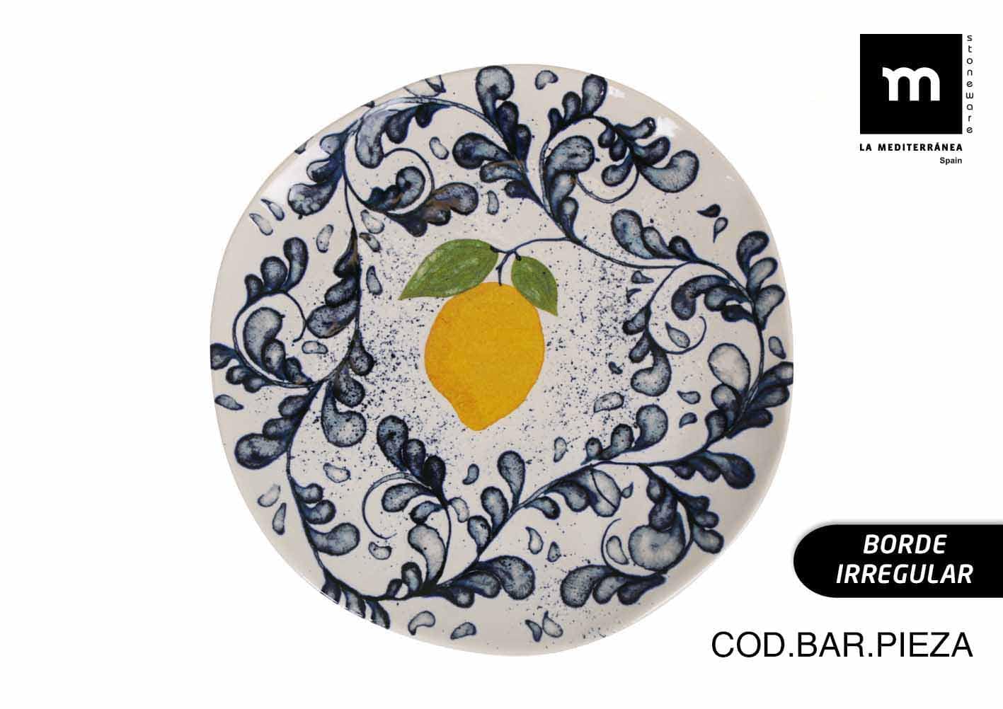 Inde Soler Hispania Farfurie pentru cina, din ceramica, Limoi Multicolor, Ø26xH2,5 cm