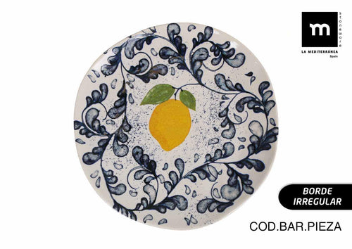 Inde Soler Hispania Farfurie pentru cina, din ceramica, Limoi Multicolor, Ø26xH2,5 cm