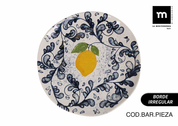 Inde Soler Hispania Farfurie pentru cina, din ceramica, Limoi Multicolor, Ø26xH2,5 cm