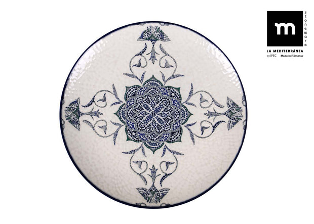 Inde Soler Hispania Farfurie pentru cina, din ceramica, Rosetta Multicolor, Ø26xH2 cm