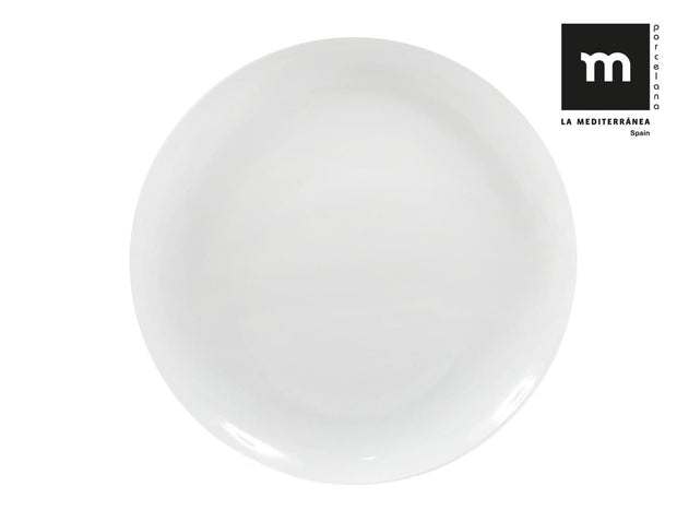 Inde Soler Hispania Farfurie pentru cina, din portelan, Mobius Alb, Ø27xH3 cm