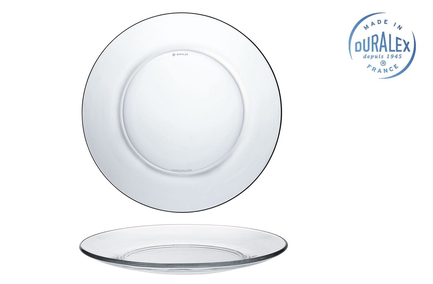 Inde Soler Hispania Farfurie pentru cina, din sticla, Lys Transparent, Ø23xH2 cm