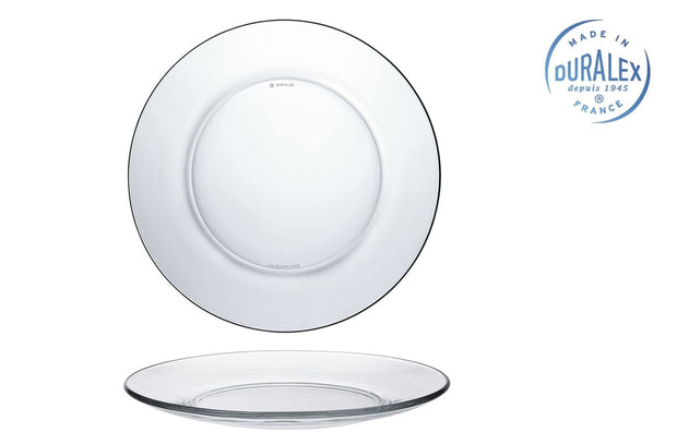 Inde Soler Hispania Farfurie pentru cina, din sticla, Lys Transparent, Ø23xH2 cm