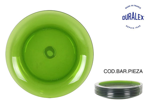 Inde Soler Hispania Farfurie pentru cina, din sticla, Lys Verde, Ø23.5xH2.2 cm