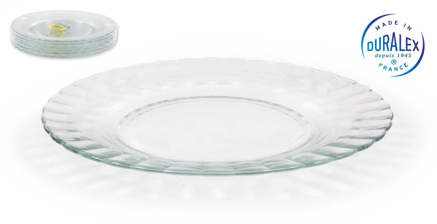 Inde Soler Hispania Farfurie pentru cina, din sticla, Paris Transparent, Ø23xH2 cm