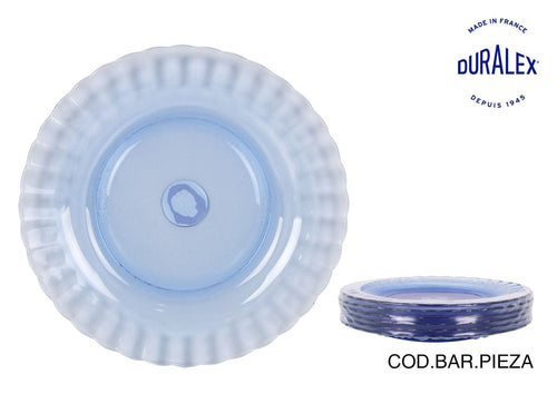 Inde Soler Hispania Farfurie pentru cina, din sticla, Picardie Albastru, Ø23xH3.5 cm