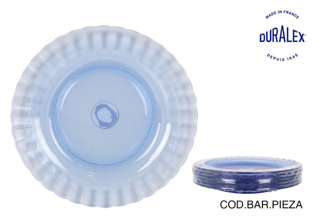 Inde Soler Hispania Farfurie pentru cina, din sticla, Picardie Albastru, Ø23xH3.5 cm