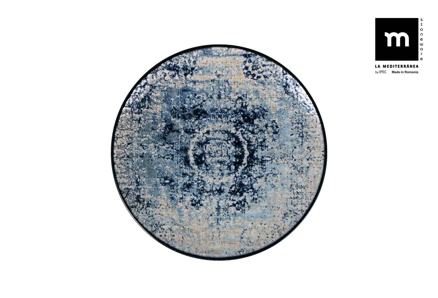 Inde Soler Hispania Farfurie pentru desert, din ceramica, Electra Albastru, Ø20xH2 cm