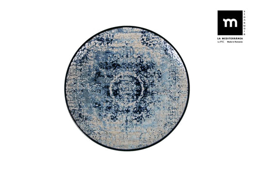 Inde Soler Hispania Farfurie pentru desert, din ceramica, Electra Albastru, Ø20xH2 cm