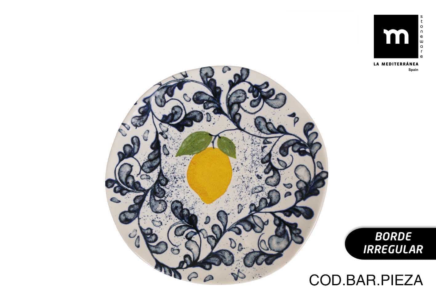 Inde Soler Hispania Farfurie pentru desert, din ceramica, Limoi Multicolor, Ø20,2xH2 cm