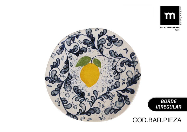 Inde Soler Hispania Farfurie pentru desert, din ceramica, Limoi Multicolor, Ø20,2xH2 cm