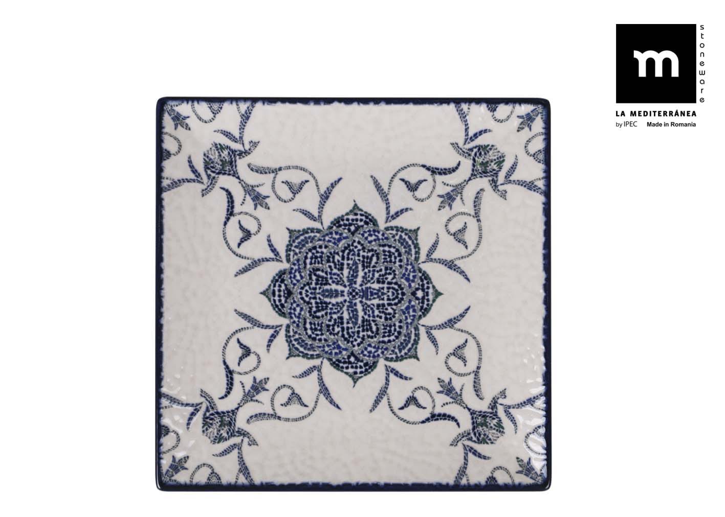 Inde Soler Hispania Farfurie pentru desert, din ceramica, Rosetta Multicolor, L18xl18xH2 cm