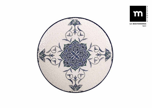 Inde Soler Hispania Farfurie pentru desert, din ceramica, Rosetta Multicolor, Ø20xH2 cm