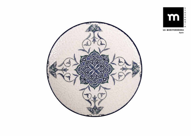 Inde Soler Hispania Farfurie pentru desert, din ceramica, Rosetta Multicolor, Ø20xH2 cm