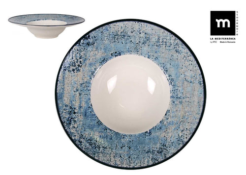 Inde Soler Hispania Farfurie pentru paste, din ceramica, Electra Albastru, Ø28xH6,8 cm