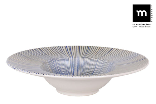 Inde Soler Hispania Farfurie pentru paste, din ceramica, Irys Albastru, Ø28xH6,8 cm