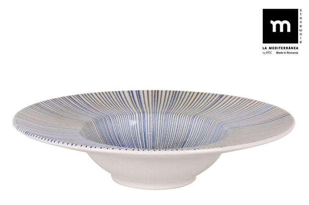 Inde Soler Hispania Farfurie pentru paste, din ceramica, Irys Albastru, Ø28xH6,8 cm