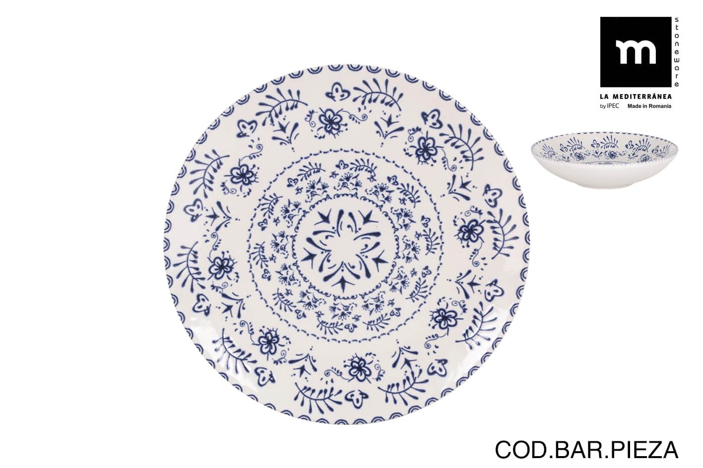 Inde Soler Hispania Farfurie pentru supa, din ceramica, Blur Albastru, Ø21xH5,3 cm