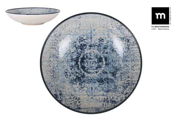 Farfurie pentru supa, din ceramica, Electra Albastru, Ø21xH5,3 cm