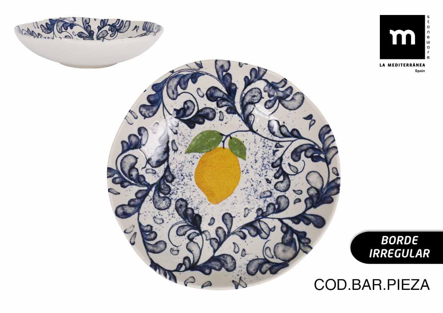 Farfurie pentru supa, din ceramica, Limoi Multicolor, Ø21xH5 cm