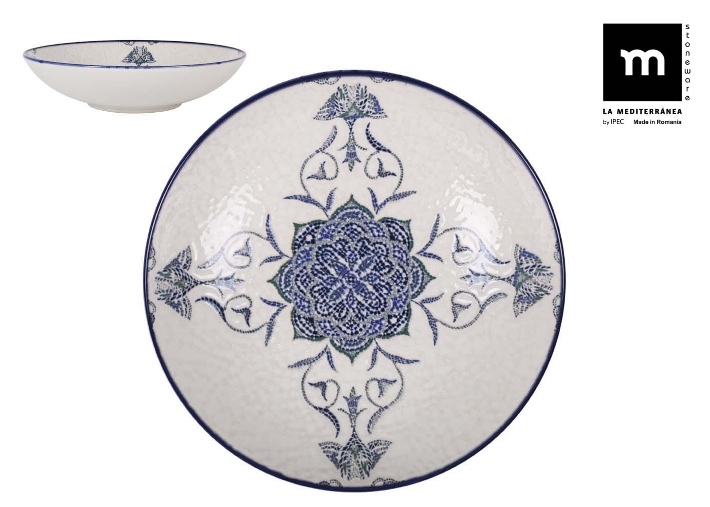 Inde Soler Hispania Farfurie pentru supa, din ceramica, Rosetta Multicolor, Ø21xH5,3 cm