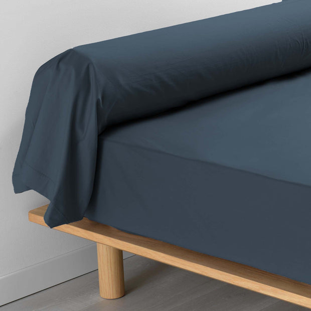Fata de perna din bumbac, Percaline Bolster Albastru Inchis, 85 x 185 cm