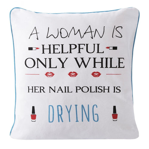 Fata perna decorativa, Paola Natural / Albastru, 40 x 40 cm