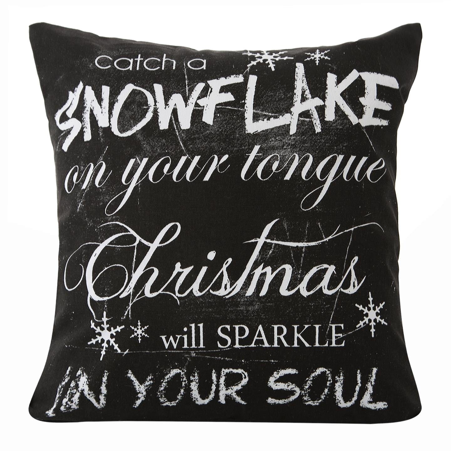 BFSummer Fata perna decorativa pentru Craciun Savi Negru / Alb, 40 x 40 cm