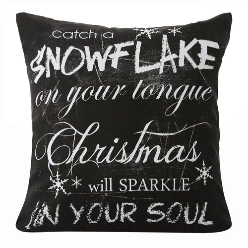 BFSummer Fata perna decorativa pentru Craciun Savi Negru / Alb, 40 x 40 cm