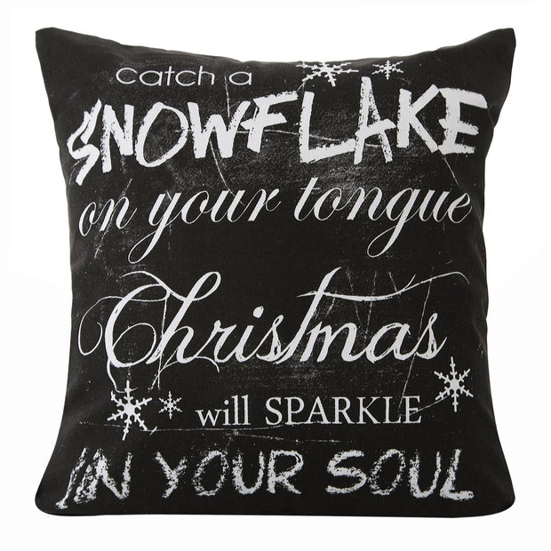 BFSummer Fata perna decorativa pentru Craciun Savi Negru / Alb, 40 x 40 cm