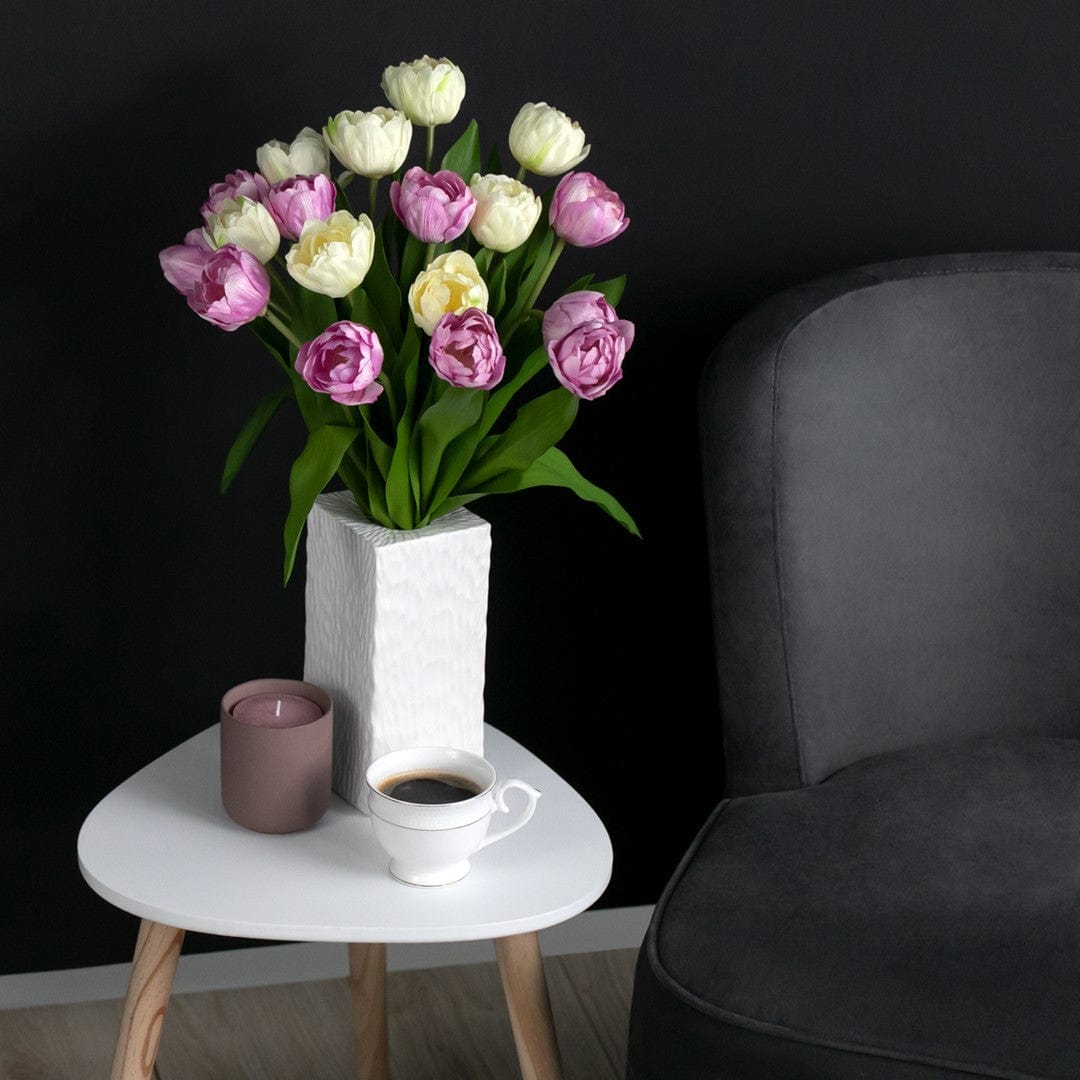 Decoking Fir floare artificiala, Tulipi Crem / Verde, H50 cm