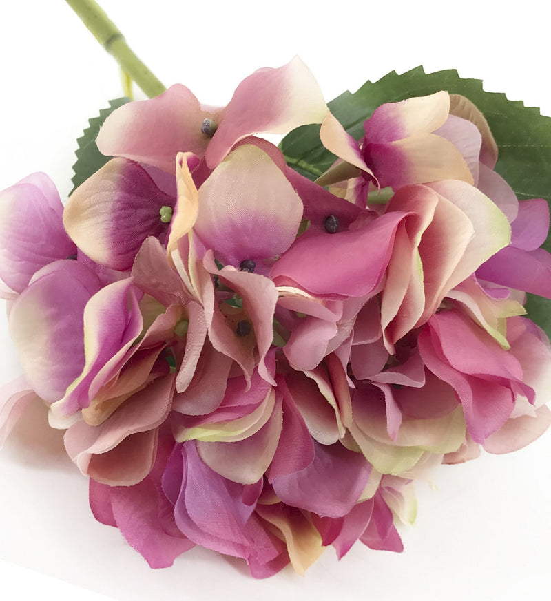 Fir floare artificiala Grace Hortensia Roz / Crem, H76 cm (1)