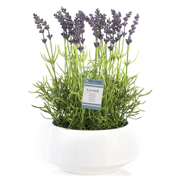 Decoking Floare artificiala in ghiveci, Lavendi Mov / Verde, H32 cm