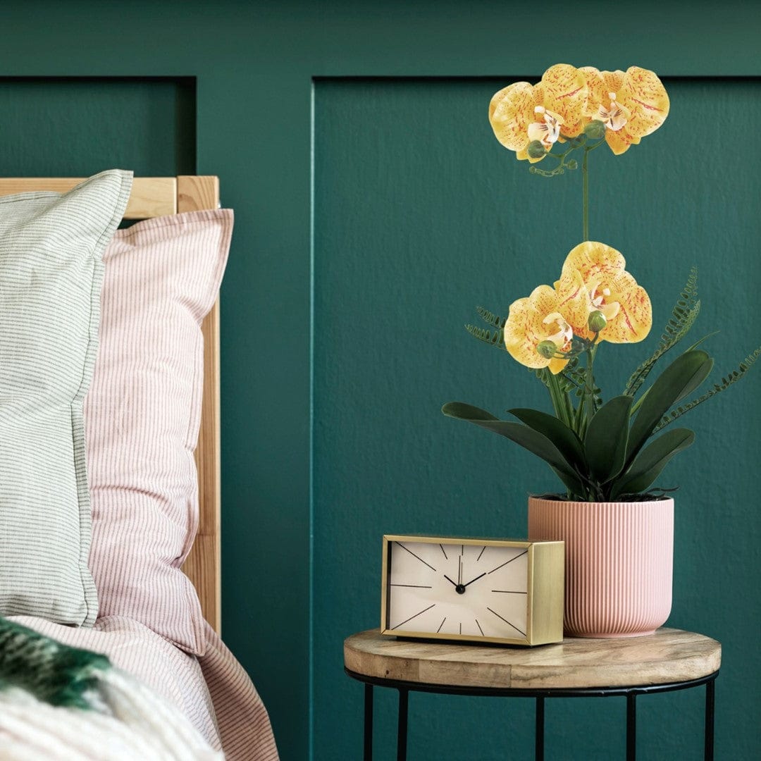 Decoking Floare artificiala in ghiveci, Orchi Galben / Verde, H60 cm