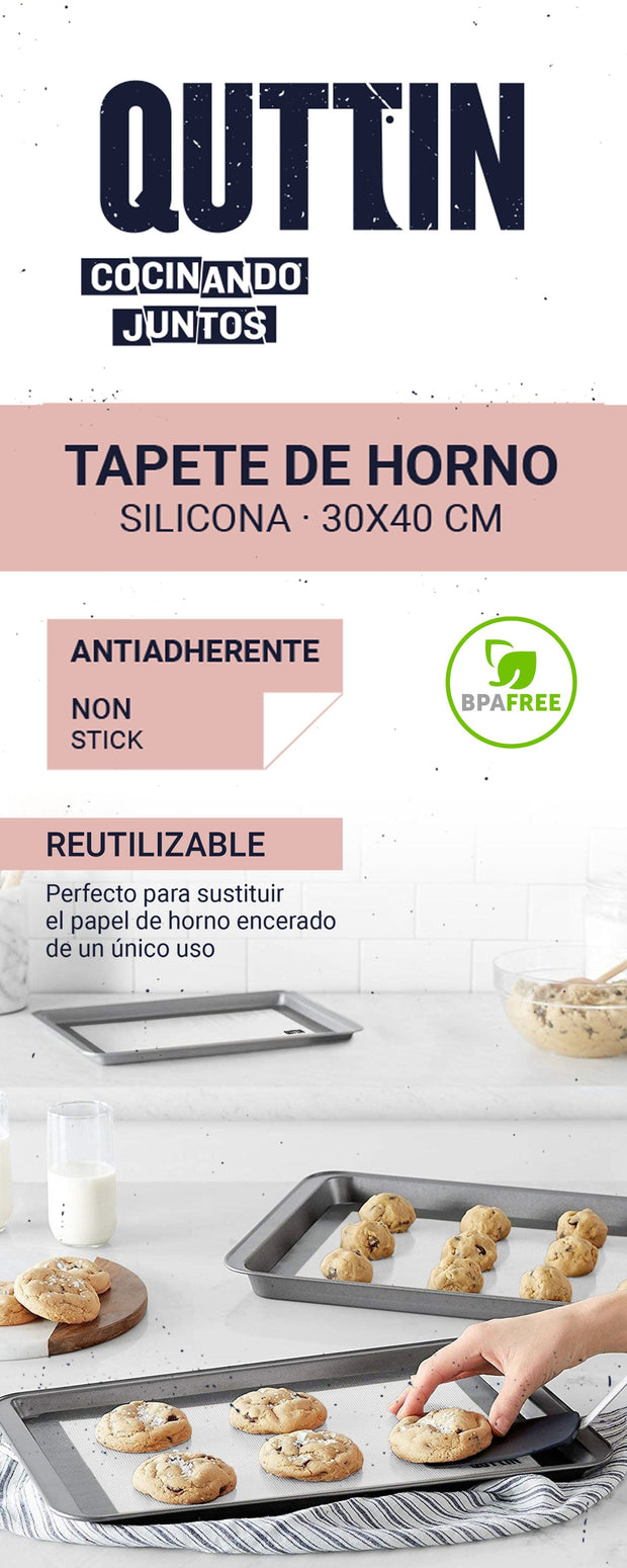 Inde Soler Hispania Foaie pentru cuptor, din silicon silicon, Quttin Gri / Negru, L40xl30 cm