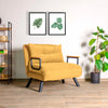 Asir Galben Fotoliu extensibil tapitat cu stofa si picioare metalice, Sando Color Velvet, l60xA78xH78 cm