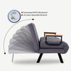 Asir Fotoliu extensibil tapitat cu stofa si picioare metalice, Sando Color Velvet, l60xA78xH78 cm