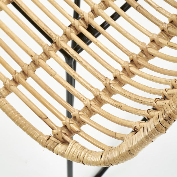 Fotoliu fix din ratan cu picioare metalice, Indy Natural / Negru, l69xA70xH103 cm (8)