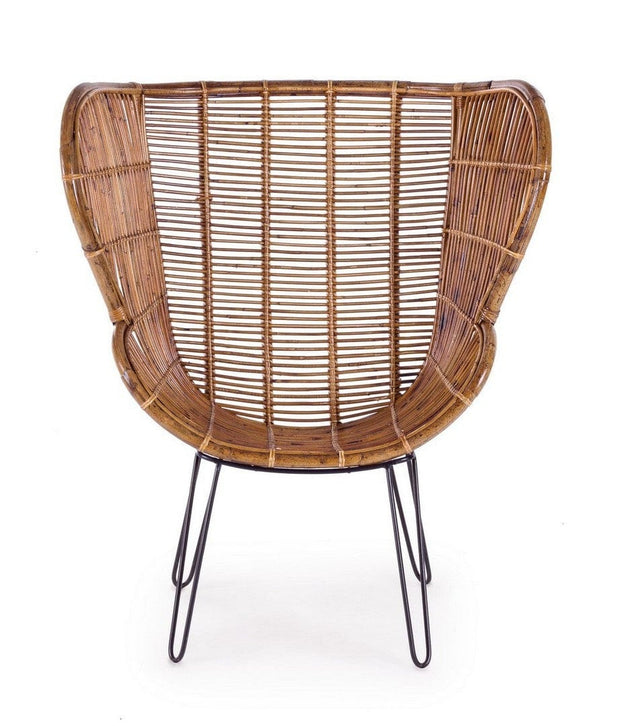 Fotoliu Fix din ratan, Estefan Natural / Negru, l100xA75xH118 cm (2)