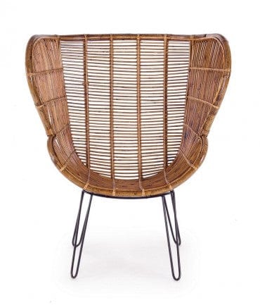 Fotoliu Fix din ratan, Estefan Natural / Negru, l100xA75xH118 cm (11)