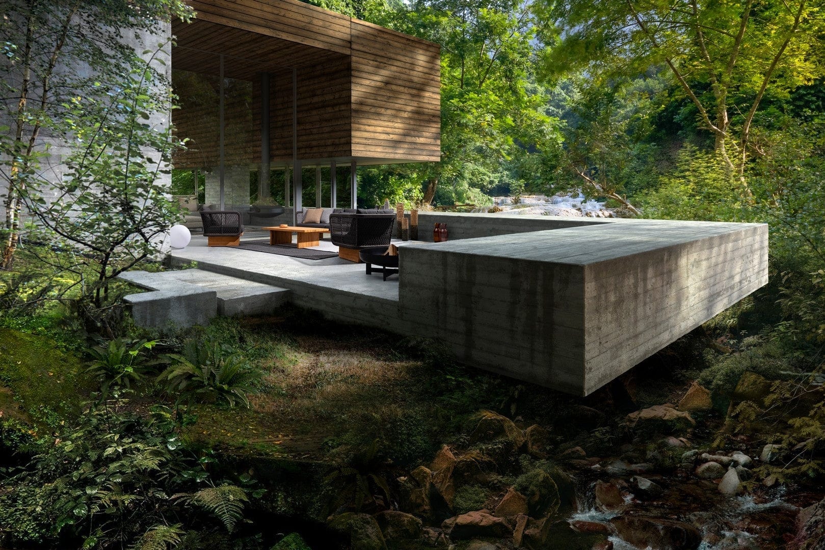 Fotoliu fix pentru gradina / terasa, din aluminiu si lemn de tec, Xylia Maro, l76xA83,5xH80 cm (3)