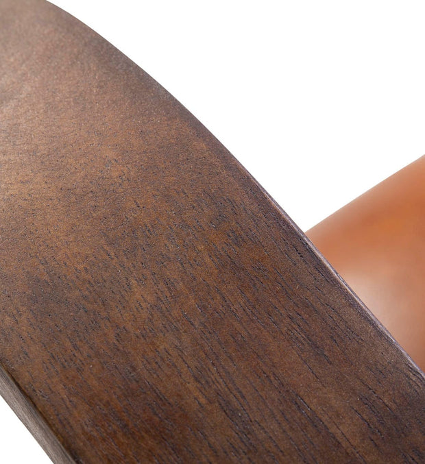 Fotoliu fix tapitat cu piele ecologica si picioare metalice, Boston Maro / Negru, l68xA76xH75 cm (4)