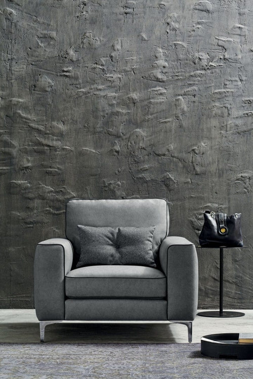 Fotoliu fix tapitat cu piele Russo, l97xA96xH84 cm