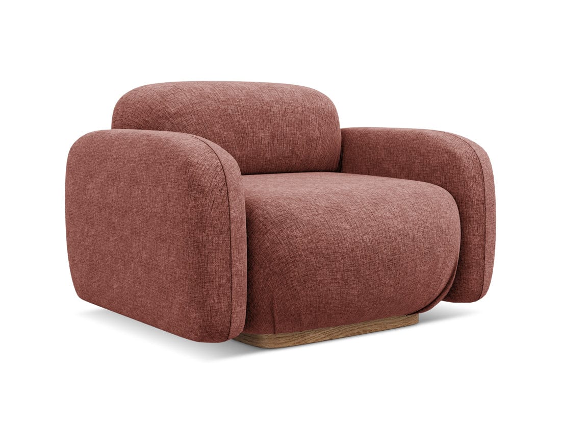 Makamii Fotoliu Fix tapitat cu stofa, Ailani C1 Roz / Natural, l110xA95xH73 cm